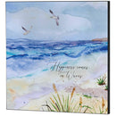Dicksons Inspirational Christian Wall Hanging Plaque Décor for Home 15 x 15 Inch MDF Beach Happiness Comes in Waves
