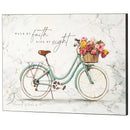 Dicksons Walk By Faith Green and Pink 16 x 13 Inch Wood Decorative Wall Art Plaque