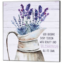 Dicksons Adorns Every Season With Beauty and Blessings Purple Floral 16 x 16 Inch MDF Decorative Wall Sign Plaque