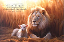 Dicksons The Lord Is My Light, Lion And The Lamb, Psalm 27:1, Multicolor 20 x 13 Inch MDF Wood Wall Art Plaque