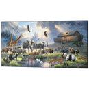 Dicksons Noah's Ark Bright Blue, Grey, and Tan 24 x 12 Inch Wood Wall Art Sign Plaque