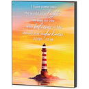 Dicksons I Have Come Into The Work As Light, Lighthouse, John 12:46 Multicolor 10 x 8 Inch MDF Wood Wall Art Plaque