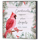 Dicksons Cardinal Birds Appear When Angels Are Near White And Red 8 x 8 Wood Decorative Wall Plaque Hanging Artwork Home Décor