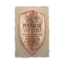 Dicksons Antique Copper Look Full Armor Ephesians 6:13 Resin Stone 6 inch Table Sign Plaque