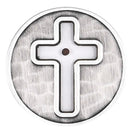 Dicksons Mustard Seed Faith Brushed Silver Tone 1 Inch Diameter Zinc Alloy Double Sided Pocket Stone