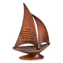 Dicksons They That Wait Shall Renew Their Strength Woodgrain 8.5 x 5.2 Resin Decorative Collectible Figurine Sailboat Statue