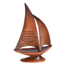 Dicksons Trust with All Your Heart Encouraging Woodgrain 8.5 x 5.2 Resin Decorative Collectible Figurine Sailboat Statue