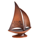 Dicksons Never Lead You Where The Grace Cannot Keep You Woodgrain 8.5 x 5.2 Resin Decorative Collectible Figurine Sailboat Statue
