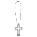 Dicksons Ichthys Fish Cross - 5.75 Inch Silver Zinc Alloy Dangle Mirror Car Charm