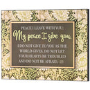 Dicksons Inspirational Dimensional Christian Wall Hanging Stacked Plaque Décor for Home 12 x 16 Inch MDF Floral Peace I Leave With You