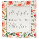 Dicksons All of God's Grace In One Little Face Pink Floral 16 x 16 MDF Wall Art Sign Plaque