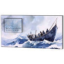 Dicksons He Calmed The Storm - Matthew 8:23-27 - 19.5 x 10 Inch Blue/Grey MDF Wood Stacked Block Sign for Tabletop or Wall