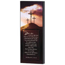 Dicksons Christ Died For Us, Romans 5:6-8, Brown 10 x 4 Inch MDF Wood Stacked Wall Plaque