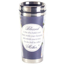 Dicksons She Is Blessed Spring Purple Floral 16 ounces Stainless Steel Travel Tumbler