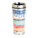 Dicksons Can Do All Things Through Christ Colorful 16 ounce Stainless Steel Travel Tumbler