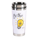 Dicksons Be The Light Bright Yellow And Classic White 16 Ounce Stainless Steel Travel Tumbler