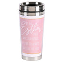 Dicksons Be An Esther Bold And Courageous Dark Pink and White 16 Ounce Stainless Steel Travel Tumbler