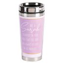 Dicksons Be A Sarah Steadfast In Your Faith Purple and White 16 Ounce Stainless Steel Travel Tumbler