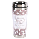 Dicksons More Blessed To Give Maroon and White 16 Ounce Stainless Steel Travel Tumbler