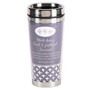 Dicksons Well Done, Good And Faithful Servant Purple and White 16 Ounce Stainless Steel Travel Tumbler