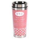 Dicksons Well Done, Good And Faithful Servant Orange and White 16 Ounce Stainless Steel Travel Tumbler