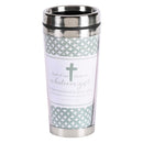 Dicksons Serve Others Faithful Steward Green and White 16 Ounce Stainless Steel Travel Tumbler