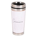 Dicksons My First Communion Silver And White 16 Ounce Stainless Steel Travel Mug Tumbler With Screw On Sliding Lid