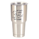 Dicksons Brew In Your Heart Silver Tone and Black 30 Ounce Stainless Steel Travel Tumbler