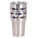 Dicksons SSTUM-139 Stand Firm In Faith - 8 Inch - 30 Ounce Silver and Blue Stainless Steel Insulated Travel Mug with Lid