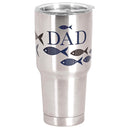 Dicksons Christian Fish Dad - Standing Firm - 1 Corinthians 16:13-8 Inch - 30 Ounce Silver and Black Stainless Steel and Plastic Insulated Travel Mug with Lid