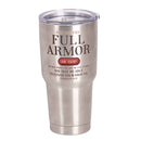 Dicksons Put On The Full Armor Of God Ephesians 6:13 Grey Stainless Steel Super Sized Travel Tumbler with Lid 30 Ounce