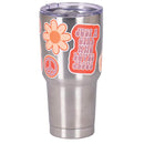 Dicksons Inspirational Christian Travel Tumbler Cup, Hot or Iced Beverage, 30 Ounce Stainless Steel With Sliding Lid Retro Jesus Loves You