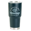 Dicksons A Faithful Man Shall Abound With Blessings Black 30 Ounce Stainless Steel Travel Mug Drink Hot Cold Tumbler