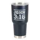 Dicksons John 3:16 Navy Blue and White 30 Ounce Stainless Steel Travel Tumbler