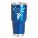 Dicksons God Took Angels Made Nurses Blue 30 ounce Stainless Steel Travel Tumbler