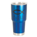 Dicksons Faith Ichthys Cobalt Blue 30 ounce Stainless Steel Travel Tumbler