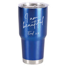Dicksons I Am Beautiful Black and Silver Tone 30 Ounces Stainless Steel Travel Tumbler
