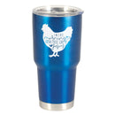 Dicksons When I Rise Blue and White 30 Ounce Stainless Steel Travel Tumbler
