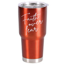 Dicksons Faith Over Fear Black and Silver Tone 30 Ounces Stainless Steel Travel Tumbler