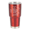 Dicksons You Are Loved - Love Never Fails - 8 Inch - 30 Ounce Red Stainless Steel and Plastic Insulated Travel Mug with Lid