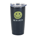 Dicksons Black and Green 20 Ounce Stainless Steel Travel Tumbler Mug with Lid, Smile