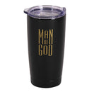 Dicksons Man Of God Black 20 Ounce 18/8 Stainless Steel Travel Mug Tumbler With Screw On Sliding Lid