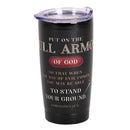 Dicksons Put On The Full Armor Ephesians 6:14-17 Black Stainless Steel Travel Tumbler with Lid 20 Ounce