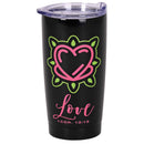 Dicksons Inspirational Christian Travel Tumbler Cup, Hot or Iced Beverage, 20 Ounce Stainless Steel With Sliding Lid Heart Faith Hope Love
