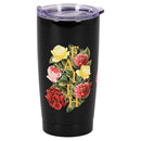 Dicksons Inspirational Christian Travel Tumbler Cup, Hot or Iced Beverage, 20 Ounce Stainless Steel With Sliding Lid Floral Faith Hope Love