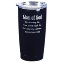 Dicksons Matte Black 20 ounces Stainless Steel Travel Tumbler Mug with Lid, Man of God
