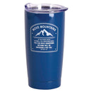 Dicksons Move Mountains - Matthew 17:20-20 Ounce Blue and White Stainless Steel and Plastic Insulated Travel Mug with Lid