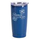 Dicksons Blue 20 Ounces Stainless Steel Travel Tumbler Mug with Lid, Rejoice Always