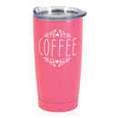 Dicksons Coffee Hot Pink and White 20 Ounce Stainless Steel Travel Tumbler