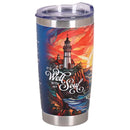Dicksons, Classic Hymns, Inspirational Christian, 20 Ounce, Hot or Iced Bevearage, 8/18 Stainless Steel, Travel Mug Tumbler with Clear Lid, It Is Will With My Soul